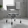 thumbnail image 3 of Silla Comodo De Aluminio Plegable Gris Con Ruedas, 3 of 10