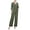Oil Green, variant on Petite Short 3/4 Sleeve Belted Wide Leg Jumpsuit Oil Green PXS
