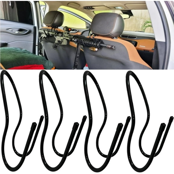 4 Pack Large & Heavy Duty Truck Gun Rack, Adjustable Automotive Headrest Gun Holder,for Truck, Car to Hold Your Rifle,Shotgun - One Step Installation -Hold up to 30 pounds - No Rifles Included