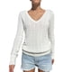 thumbnail image 2 of Suéter de Punto de Larga para Mujer, Moda de Otoño, Cuello en V, Jersey Ajustado, Ropa Informal de Trabajo para Otoño. S, 2 of 7
