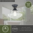 thumbnail image 5 of Huntley 12-in W Bronze Farmhouse Schoolhouse Semi Flush Mount Ceiling Light Clear Seeded Glass, 5 of 10