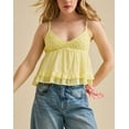 thumbnail image 5 of Women Vneck Camisole Y2k Spaghetti Strap Peplum Crop Tank Babydoll Flowy Top Trendy Summer Shirt Light Yellow S, 5 of 9