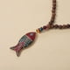 thumbnail image 5 of Collar bohemio con colgante, collar de cuentas, collar con colgante, collares largos de madera y colgantes, 5 of 6