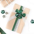 thumbnail image 5 of Green 10 Yards(9.14m) Single Face Velvet Wired Ribbon 2-1/2inch(6.2cm) Wide Green Velvet Christmas Ribbon Trimming Satin Ribbon Rolls Polycotton Ribbon Trim for Tree Wreaths Decor Gift Wrapping, 5 of 7