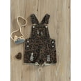 thumbnail image 2 of Bagilaanoe Toddler Baby Girl Summer Short Jumpsuit Sleeveless Solid Color/Leopard Print Print Suspender Overalls 1T 2T 3T 4T 5T 6T Kids Short Pants Summer Outfits, 2 of 8