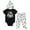 Black / white, variant on Disney Nightmare Before Christmas Jack Skellington Oogie Boogie Sally Infant Baby Boys Bodysuit Pants and Hat 3 Piece Outfit Set Newborn to Infant