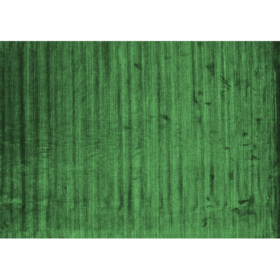 Ahgly Company Indoor Rectangle Abstract Emerald Green Contemporary Area Rugs, 2' x 3'