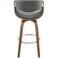 thumbnail image 6 of Home Square 30" Bar Stool in Gray Faux Leather and Walnut Wood - Set of 3, 6 of 9