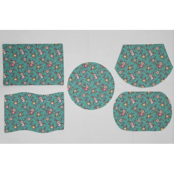 Spring Flowers Placemats by Penny's Needful Things (Oval - Set of 2) (Teal)