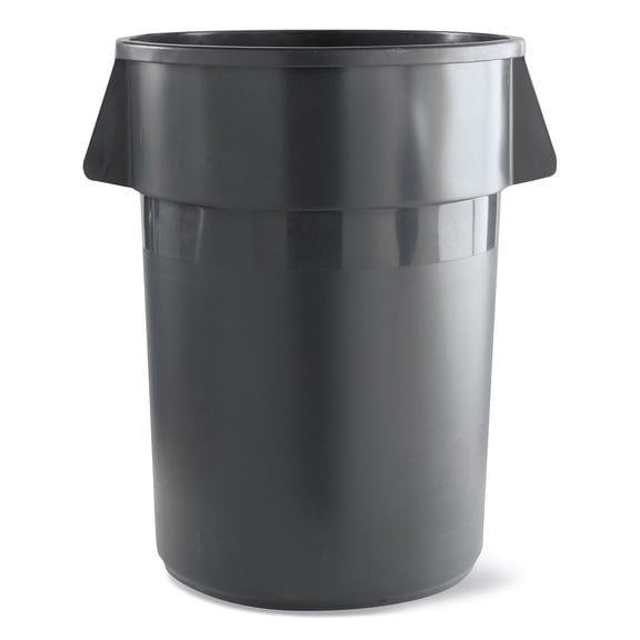 Round Office Waste Bin Receptacle, Lldpe, 32 gal, Gray | Bundle of 5 Each