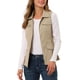 thumbnail image 5 of Chaqueta sin mangas con cremallera Inspire Chic para mujer, chaleco utilitario con bolsillos, 2XL, caqui, 5 of 7