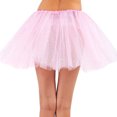 thumbnail image 3 of Women's Three Layered Ballet Style Tutu Skirt,Light Pink_sparkling, 3 of 3