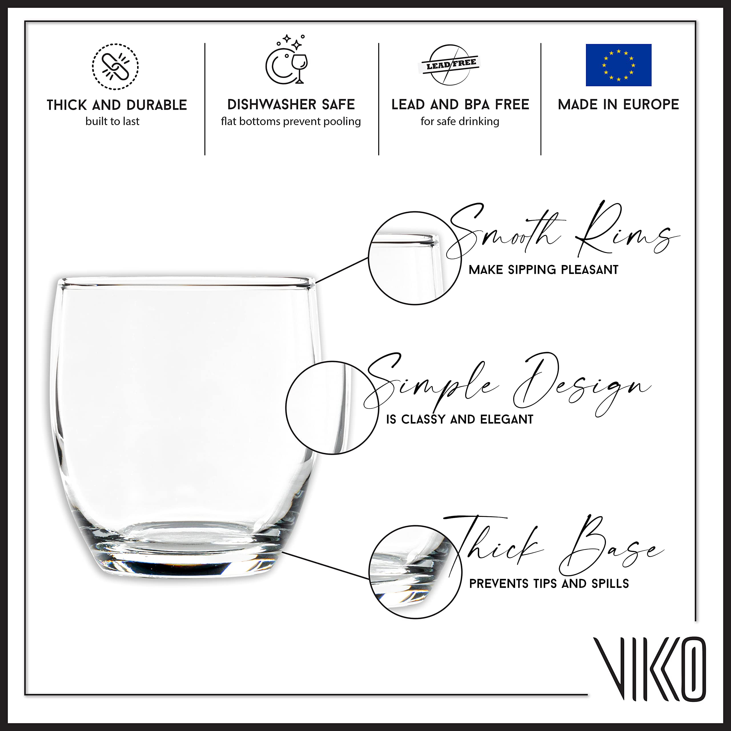 Madison - 10.7 Ounce Drinking Glasses  Beautiful Flared Sides – For Water,  Juice, Soda, etc. – Thick and Durable – Dishwasher Safe – Set of 6 Clear  Glass Water Tumblers – 3.2” x 5.5” 