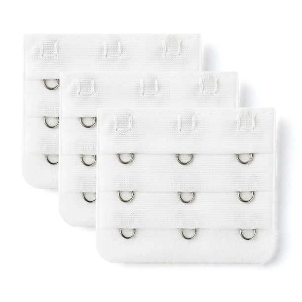 Señora 5Pcs 3 Gancho De 3 Filas Longitud Ajustable Correa Del Sujetador Extensor Ganchos De Hebilla Blanco 3pcs Una Talla