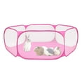 thumbnail image 1 of DEBGFS Playpen for Small Animals  Foldable Cat Cage Tent with Zipper Cover  Portable Waterproof Pop-Up Play Yard Fence,pink, 1 of 10