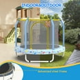 thumbnail image 5 of ZIVACATE 55 Inch Outdoor Toddler Trampoline with Enclosure Net, Mini Round Trampoline for Kids with Basketball, Small Trampoline Gifts for Boy and Girls,Blue, 5 of 8