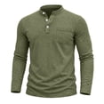 thumbnail image 5 of VgaVtl Long Sleeve Tshirts for Men Cotton Fall Winter Casual with Pocket Loose Tops for Men Plain Button Vintage Henley, 5 of 8