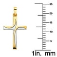 thumbnail image 2 of Precious Stars 14K Two-Tone Gold Religious Cross Unisex Pendant with 24" Chain Necklace, 2 of 5