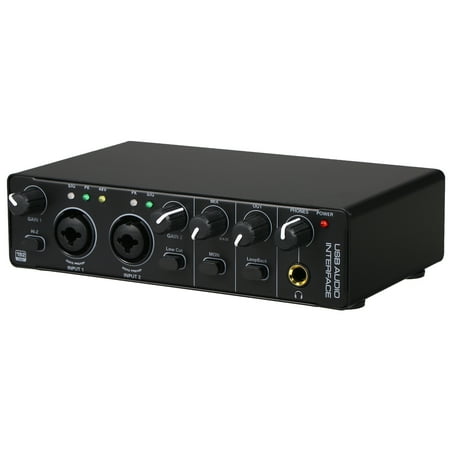 RHM USB Audio Interface Sound Card - 2 In 2 Out with 48V Phantom Power, Professional Audio Mixer & Mic Preamplifier with XLR/TSR/TS Ports for Recording, Guitarists, Vocalists