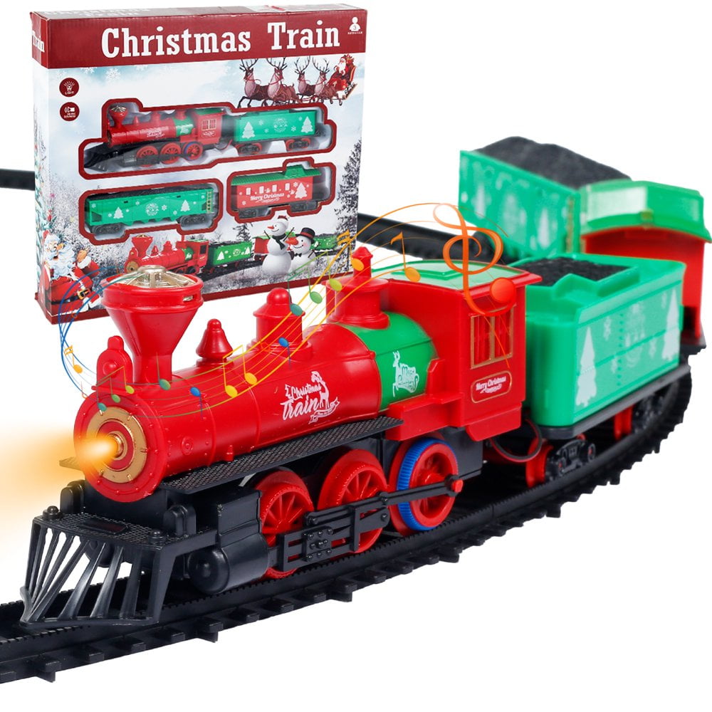 Christmas Train Toy Light Music Battery Powered Electric Rail