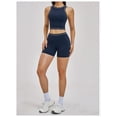 thumbnail image 3 of PISONIC Women Two Piece Workout Sets Color Block Tank Top and High Waist Shorts Gym Yoga Active Set, 3 of 6