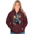 thumbnail image 4 of Biker Betty Boop Choppers Motorcycle Zip Hoodie Sweatshirt Women Brisco Brands M, 4 of 5