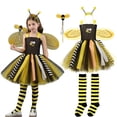 thumbnail image 2 of REDARER Girls Bee Tutu Set Animal RoleâPlay Dress with Headband Wings Wand Socks for Halloween Party Cosplay DressâUp Outfit,10-12 Years, 2 of 9