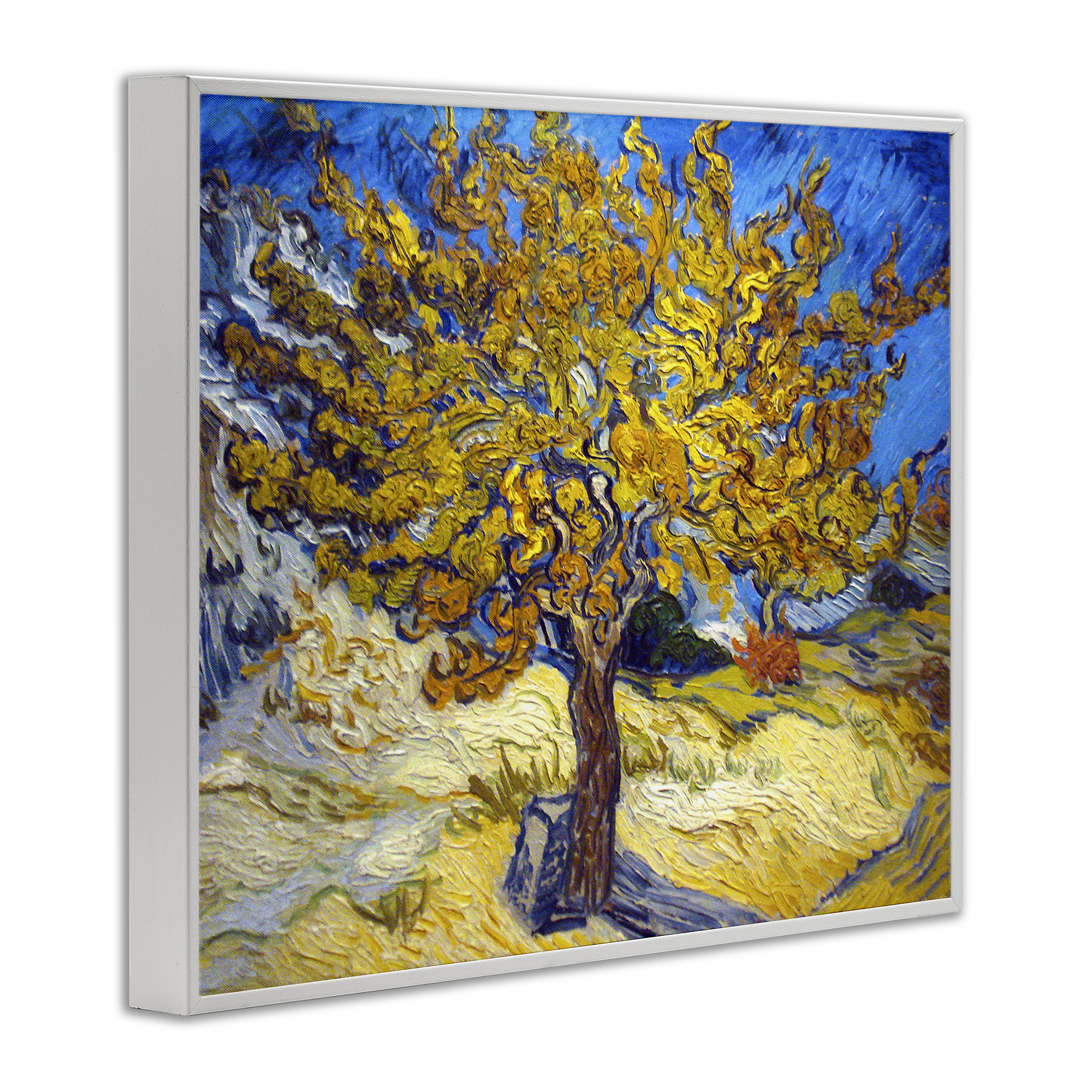 The Mulberry Tree Classical Painting White Framed Giclee Art, 14 x 11, A