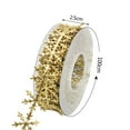 thumbnail image 6 of SMKE Glitter Snowflake Lace Ribbon,Sequins Snowflake Trim,Xmas Leaves Ribbon,Vintage Snowflake Wrapping Ribbon,Holiday Diy Craft Ribbon,Snowflake Applique Decals,Festive Event Ribbon Trim Gold, 6 of 6