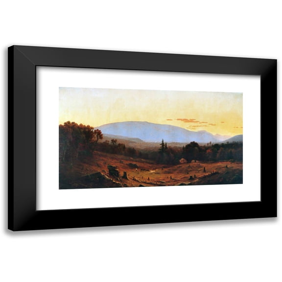 Sanford Robinson Gifford 14x10 Black Modern Framed Museum Art Print Titled - Hunter Mountain, Twilight (1866)