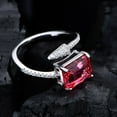 thumbnail image 4 of Vintage Solid 925 Sterling Silver Emerald Cut 8*10 MM Emerald Gemstone Open Ring for Women Fine Jewelry Gift, 4 of 7