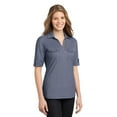 thumbnail image 4 of Port Authority Ladies Oxford Pique Double Pocket Polo-3XL (Dress Blue Navy/ White), 4 of 6