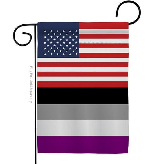 Americana Home & Garden G149027-BO US Asexua Support Pride 13 x 18.5 in. Double-Sided Decorative Vertical Garden Flags for House Decoration Banner Yard Gift