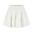 thumbnail image 4 of Midi Skirts for Women Solid Color High Waisted Skirt with Inner Liner Casual Effortless Style White S, 4 of 5