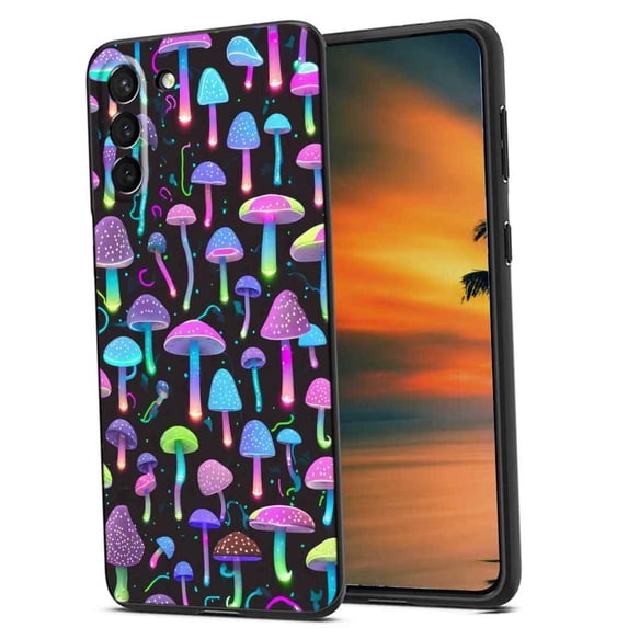 Compatible with Samsung Galaxy S22+ Plus Phone Case, plus-Retro-Neon-Mushroom-1-3 Case Silicone Protective for Teen Girl Boy Case for Samsung Galaxy S22+ Plus