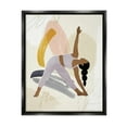 thumbnail image 5 of Stupell Industries Flow Yoga Text Plant Pattern Person Stretching Jet Black Framed Floating Canvas Wall Art, 16x20, by Victoria Barnes, 5 of 5