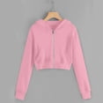 thumbnail image 5 of EnJoCho Girls Zip Sweatshirt Kids Soli𝖽 Classic Hoodies Soft Sweatshirt For Boys And Girls Cropped Zip Up Hoodie Kids Casual Long Sleeve Hooded Jacket Pocket 8 To 16 Years, 5 of 5