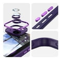 thumbnail image 5 of Allytechgroup iPhone 14 Case with Tempered Glass Lens Protector, Ring Holder Kickstand Shockproof Drop Protection Scratch Resistant Anti-Yellow Clear Back Case Cover for Apple iPhone 14, Darkpurple, 5 of 9