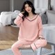 thumbnail image 1 of Conjunto de Pijama de 100 KG para mujer, ropa de dormir de dos piezas, pantalón de manga larga, traje de algodón para otoño e invierno, 5XL, 1 of 5