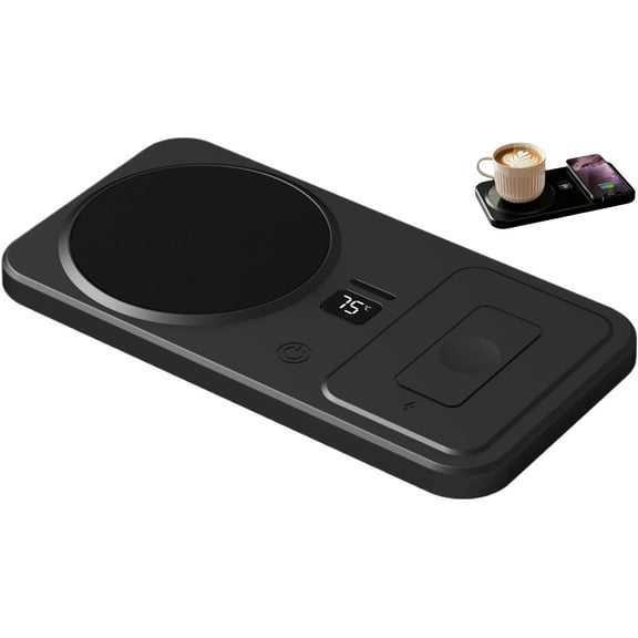 Coffee Warming Pad - Smart Mug Heater, Wireless Charging Base, 3-Gear Temperature Control | Electric Drink Warmer for Desk Bedside Office Kitchen Home Travel Tea Water Milk Hot Beverages