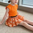 thumbnail image 7 of HWJAD Toddler Girl 2 Piece Outfit Little Girls Ruffle Sleeveless Drawstring Top and Floral Skirt Set Summer Kids Clothes, 7 of 7