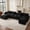 Black, variant on HYJT-H&K Contemporary Corduroy 6-Seat and Oversized U-Shaped Modular Sectional Cloud Couch with Hidden Storage Console and Cup Holders, Light Gray