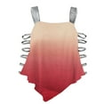 thumbnail image 2 of Pntutb Women's Sexy Fashion Plus Size Ladder Cut Overlay Asymmetric Blouse Strapless Tops, 2 of 3