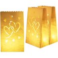 thumbnail image 1 of 50 PCS White Luminary Bags with Hearts, Flame Resistant Can, 1 of 7