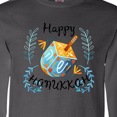 thumbnail image 3 of Inktastic Happy Hanukkah Dreidel and Laurels Long Sleeve T-Shirt, 3 of 4