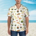 thumbnail image 2 of Disketp Hawaiian Shirts For Men,Sushi And Rolls Print Mens Casual Short Sleeve Button Down Shirts Beach Shirt, 2 of 7