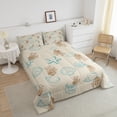 thumbnail image 4 of Erosebridal Kawaii Seashell Bedding Full Comforter Set, Wheat Down Comforter, Cartoon Starfish Decor, 3pcs, 4 of 7
