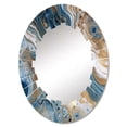 thumbnail image 2 of Designart "Marble Dreams Blue And White Vision" Abstract Round Wall Mirror - Modern Oval Printed Decorative Oversized Mirror - Multiple Color Options, 2 of 4