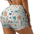 thumbnail image 2 of Sigee Eiffel Tower Print Women's High Waist Workout Shorts - Squat Proof, Tummy Control, Yoga and Gym Activewear-Large, 2 of 9