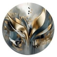 thumbnail image 2 of Designart "Abstract Harmony Shapes and Lines IV" Abstract Marble Metal Round Art Print, 2 of 5